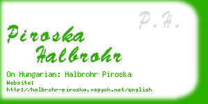 piroska halbrohr business card